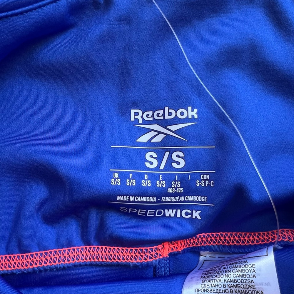 Reebok Womens WOR Detail HRT Leggings Blue High Rise Speedwick Full Length S New - Picture 8 of 9